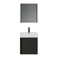 Vasa Kapaklı 50 Cm Antrasit Lavabo Dolabı Üçlü Set Vasa Kapaklı 50 Cm Antrasit Lavabo Dolabı Üçlü Set