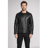 Freemen Erkek Kürklü Polo Yaka Regular Fit Suni Deri Ceket-424 Siyah Freemen Erkek Kürklü Polo Yaka Regular Fit Suni Deri Ceket-424 Siyah