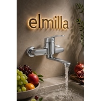 Lüx Premium Krom Alttan Borulu Mutfak-lavabo Bataryası Çeşmesi Musluğu Çift Su Girişli Modern Tasarım Gri Lüx Premium Krom Alttan Borulu Mutfak-lavabo Bataryası Çeşmesi Musluğu Çift Su Girişli Modern Tasarım Gri