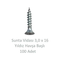 Sunta Vidası, 3,0 X 16 Mm, 100 Adet, Yhb Vida 3 x 16 Sunta Vidası, 3,0 X 16 Mm, 100 Adet, Yhb Vida 3 x 16