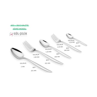 Çatal Kaşık Seti 60 Parça 12 Kişilik Sivri Model 18/0 Kalite Çelik Çatal Kaşık Seti 60 Parça 12 Kişilik Sivri Model 18/0 Kalite Çelik