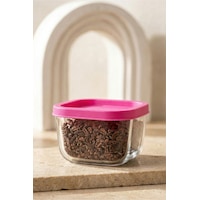 Lav Cube Cam Saklama Kabı 4'lü Küçük Boy 270 ml Kare Pembe Plastik Kapaklı (Kahvaltılık ) Lav Cube Cam Saklama Kabı 4'lü Küçük Boy 270 ml Kare Pembe Plastik Kapaklı (Kahvaltılık )