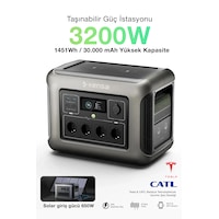 3200w Taşınabilir Güç Istasyonu 1056wh Kapasite, Lifepo4 Batarya, Solar Destek, App Kontrollü 3200w Taşınabilir Güç Istasyonu 1056wh Kapasite, Lifepo4 Batarya, Solar Destek, App Kontrollü