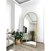 Effe Gold Metal Çerçeveli 180x80 Cm Oval Ayaklı Boy Aynası