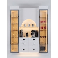 Lüks High Gloss Mutfak Dolabı & Kahve Köşesi Mdf Gövde, Led Aydınlatmalı, 6 Çekmeceli 190x230 Beyaz Lüks High Gloss Mutfak Dolabı & Kahve Köşesi Mdf Gövde, Led Aydınlatmalı, 6 Çekmeceli 190x230 Beyaz