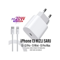 Apple Uyumlu iPhone 13 Şarj Aleti Ve Kablosu 20w Hızlı Pd Cihazı Mini Pro Max