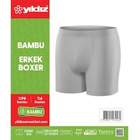 Yıldız 3'lü Gri Bambu Erkek Boxer 322 Yıldız 3'lü Gri Bambu Erkek Boxer 322
