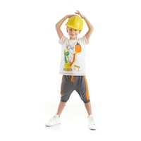 Denokids Dino At Work Erkek Çocuk T-shirt Kapri Takım Çok Renkli Denokids Dino At Work Erkek Çocuk T-shirt Kapri Takım Çok Renkli