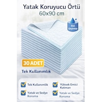 Yatak Koruyucu Örtü 60x90 Cm 30 Adet Tek Kullanımlık Sıvı Geçirmez Hasta Altı Bezi Yatak Koruyucu Örtü 60x90 Cm 30 Adet Tek Kullanımlık Sıvı Geçirmez Hasta Altı Bezi