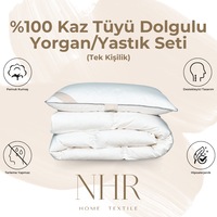 %100 Kaz Tüyü Dolgulu, %70 Gıdık Tek Kişilik Yorgan/yastık Seti %100 Kaz Tüyü Dolgulu, %70 Gıdık Tek Kişilik Yorgan/yastık Seti