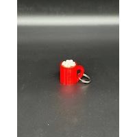 Marshmallowlu Sıcak Çikolata Anahtarlık Kahverengi - Kırmızı Marshmallowlu Sıcak Çikolata Anahtarlık Kahverengi - Kırmızı