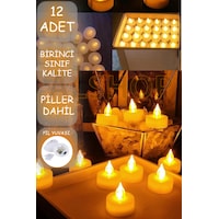 Ledli Mum Tealight Işıklı Dumansız Sarı Alevli Led Mum Pilli 12 Adet Pil Dahil Sarı Ledli Mum Tealight Işıklı Dumansız Sarı Alevli Led Mum Pilli 12 Adet Pil Dahil Sarı