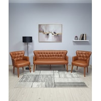 Azra Mobilya Taba Deri Chester Tarz Koltuk Takımı Modern Tasarım, Dayanıklı Ahşap Ayaklı Oturma Grubu 3+1+1 Taba Azra Mobilya Taba Deri Chester Tarz Koltuk Takımı Modern Tasarım, Dayanıklı Ahşap Ayaklı Oturma Grubu 3+1+1 Taba