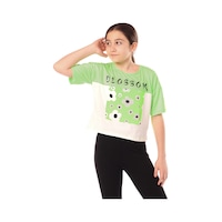 Toontoy Kids Toontoy Kız Çocuk Baskılı Tişört Neon Yeşil Toontoy Kids Toontoy Kız Çocuk Baskılı Tişört Neon Yeşil