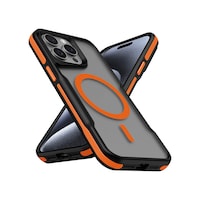 Apple iPhone 14 Pro Max Uyumlu Magsafe Şarj Özellikli Renkli Kenar Airbag Şeritli Turuncu Turuncu Apple iPhone 14 Pro Max Uyumlu Magsafe Şarj Özellikli Renkli Kenar Airbag Şeritli Turuncu Turuncu