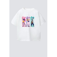 Monila Kız Çocuk Pamuklu Bisiklet Yaka Huntrix Baskılı T-shirt Ekru Monila Kız Çocuk Pamuklu Bisiklet Yaka Huntrix Baskılı T-shirt Ekru
