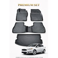 Ford Focus 3.5 Sedan 2015-2018 3d Oto Paspas Ve Bagaj Havuzu İkili Set Ford Focus 3.5 Sedan 2015-2018 3d Oto Paspas Ve Bagaj Havuzu İkili Set