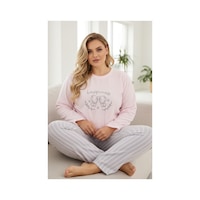 Siyah İnci Büyük Beden Polar Kışlık Örme Pijama Takım 25222563 Pembe Siyah İnci Büyük Beden Polar Kışlık Örme Pijama Takım 25222563 Pembe