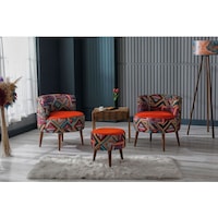 Azra Mobilya Sydney İkili Berjer Puf Set - Tekli Koltuk - Cafe, Ofis, Balkon, Kafe, Bahçe, Salon Mobilyası Turuncu Azra Mobilya Sydney İkili Berjer Puf Set - Tekli Koltuk - Cafe, Ofis, Balkon, Kafe, Bahçe, Salon Mobilyası Turuncu