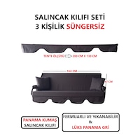 Süngersiz Tenteli Salıncak Kumaş Seti 3kişilik 164x47 Cm Süngersiz Lüx Panama Gri Gri Süngersiz Tenteli Salıncak Kumaş Seti 3kişilik 164x47 Cm Süngersiz Lüx Panama Gri Gri