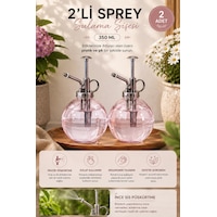 Porsima 15729 2'li Cam Sprey Şişe Seti 350 Ml Pembe Cam Çiçek Bitki Sulama Püskürtücü & Sprey Yağdanlık Porsima 15729 2'li Cam Sprey Şişe Seti 350 Ml Pembe Cam Çiçek Bitki Sulama Püskürtücü & Sprey Yağdanlık