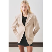 Manuka Jun Tek Düğmeli Blazer Ceket Bej Bej Manuka Jun Tek Düğmeli Blazer Ceket Bej Bej