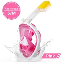 Şnorkel S/m Beden Dalış Maskesi Full Face Tam Deniz Altı Keşif Maskesi Pembe Şnorkel S/m Beden Dalış Maskesi Full Face Tam Deniz Altı Keşif Maskesi Pembe