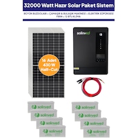 32 Kw 32000 Watt Güneş Enerjisi Hazır Solar Paket Sistem Half Cut Güneş Panelli