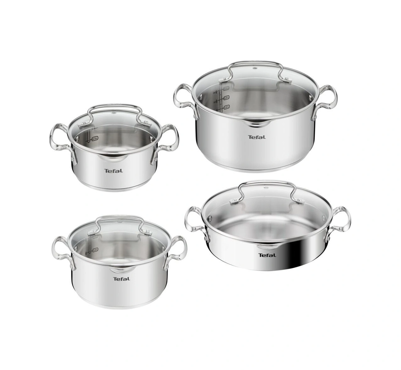 Tefal Duetto İndüksiyon Tabanlı 8 Parça Çelik Tencere Seti Çelik Tefal Duetto İndüksiyon Tabanlı 8 Parça Çelik Tencere Seti Çelik
