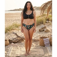 Büyük Beden Sabit Pedli Ayarlanabilir Askılı Alt Desenli Kadın Bikini Takım Siyah Büyük Beden Sabit Pedli Ayarlanabilir Askılı Alt Desenli Kadın Bikini Takım Siyah