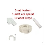 Klima Su Tahliye Hortumu 5 Metre + Ek Parça + 10 Adet Kroşe Klima Su Tahliye Hortumu 5 Metre + Ek Parça + 10 Adet Kroşe