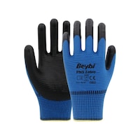Beybi PN5 Zebra Polyester Örme Nitril İş Eldiveni 12 Çift – Mavi - Siyah Beybi PN5 Zebra Polyester Örme Nitril İş Eldiveni 12 Çift – Mavi - Siyah