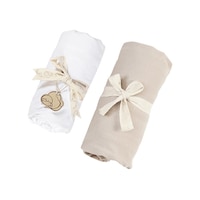 Tinylamb Lastikli Bebek Çarşafı 60x120 CM - 2 Adet Organik Beyaz - Bej Renk Tinylamb Lastikli Bebek Çarşafı 60x120 CM - 2 Adet Organik Beyaz - Bej Renk