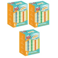 Stepy Çok Amaçlı Mercan Sünger Düz 4 Lü X 3 Paket Stepy Çok Amaçlı Mercan Sünger Düz 4 Lü X 3 Paket