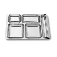 6 Adet Paslanmaz Metal Tabldot Çelik Tabildot Tabağı 5 Gözlü 6 Adet Paslanmaz Metal Tabldot Çelik Tabildot Tabağı 5 Gözlü
