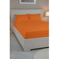 %100 Pamuk Ranforce Premium Çift Kişilik Çarşaf Seti - Turuncu Turuncu %100 Pamuk Ranforce Premium Çift Kişilik Çarşaf Seti - Turuncu Turuncu