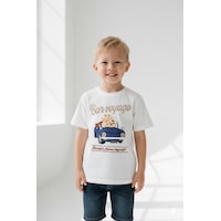 Monila Erkek Çocuk Bej Pamuklu Baskılı Bisiklet Yaka T-shirt Ekru Monila Erkek Çocuk Bej Pamuklu Baskılı Bisiklet Yaka T-shirt Ekru