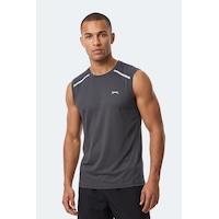 Slazenger Rexıs Erkek Kolsuz Koyu Gri Tişört Slazenger Rexıs Erkek Kolsuz Koyu Gri Tişört