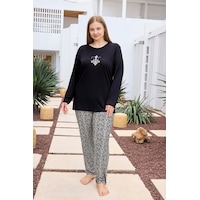 Aydoğan Kadın İnci Büyük Beden She Is Me Siyah Pijama Takımı 0492 Siyah Aydoğan Kadın İnci Büyük Beden She Is Me Siyah Pijama Takımı 0492 Siyah