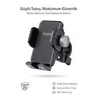 Titreşim Emici Kilit 360 Ayarlanabilir Sistemli Motosiklet Ve Bisiklet Telefon Tutucu Siyah Titreşim Emici Kilit 360 Ayarlanabilir Sistemli Motosiklet Ve Bisiklet Telefon Tutucu Siyah