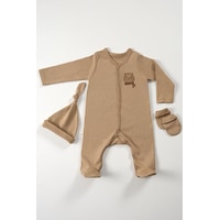 Tinylamb Cool Bear Organik Mini Yenidoğan Bebek Seti - 3 Parça Kahve Tinylamb Cool Bear Organik Mini Yenidoğan Bebek Seti - 3 Parça Kahve