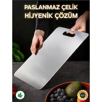 Paslanmaz Metal Çelik Kesme Tahtası Üst Düzey Kaliteli Antibakteriyel Yüzey 1 Adet Gri Paslanmaz Metal Çelik Kesme Tahtası Üst Düzey Kaliteli Antibakteriyel Yüzey 1 Adet Gri