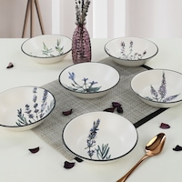 Keramika Çiçek Bahçesi Yemek Tabağı 18 cm 6 Adet Keramika Çiçek Bahçesi Yemek Tabağı 18 cm 6 Adet
