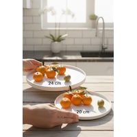 2'li Dekoratif Sunumluk Tepsi Seti 24 Cm & 20 Cm Yuvarlak Servis Tabakları 2 Adet 2'li Dekoratif Sunumluk Tepsi Seti 24 Cm & 20 Cm Yuvarlak Servis Tabakları 2 Adet