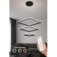 AvizeGO Melo 3'lü Led Sarkıt Avize 3 Renk Kumandalı Siyah AvizeGO Melo 3'lü Led Sarkıt Avize 3 Renk Kumandalı Siyah