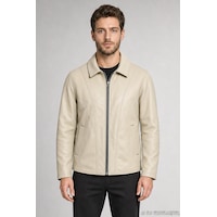 Freemen Erkek Fermuarlı Regular Fit İçi Kürklü Suni Deri Ceket-418 Krem Freemen Erkek Fermuarlı Regular Fit İçi Kürklü Suni Deri Ceket-418 Krem