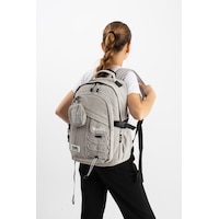 Ventis Qualty Okul Çantası Su Geçirmez Klinkır Kumaş Unisex Sırt Çantası Model 9b Açık Gri Ventis Qualty Okul Çantası Su Geçirmez Klinkır Kumaş Unisex Sırt Çantası Model 9b Açık Gri
