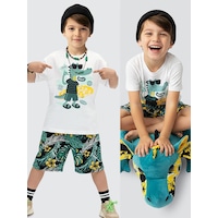 Denokids Erkek Çocuk Takım Timsah Hawaii Baskılı T-Shirt Şort İkili Takım Yazlık 2-8 Yaş Denokids Erkek Çocuk Takım Timsah Hawaii Baskılı T-Shirt Şort İkili Takım Yazlık 2-8 Yaş