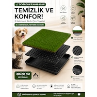 Premium Akıllı Çim Tuvaleti Kedi Ve Köpekler İçin 3 Katlı Yıkanabilir Büyük Boy 80x60 Premium Akıllı Çim Tuvaleti Kedi Ve Köpekler İçin 3 Katlı Yıkanabilir Büyük Boy 80x60