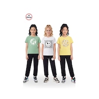 Fyk Kids 3 Lü Yuvarlak Yaka Tişörtlü Baskı Detaylı Kız Çocuk 6 Parça Alt Üst Takım Mint Yeşili - Beyaz - Sarı Fyk Kids 3 Lü Yuvarlak Yaka Tişörtlü Baskı Detaylı Kız Çocuk 6 Parça Alt Üst Takım Mint Yeşili - Beyaz - Sarı